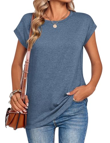 Image of Zeagoo Womens Tops Summer Casual Cap Sleeve Tshirts Shirts Business Dressy Spring Fashion Outfits Trendy Clothes