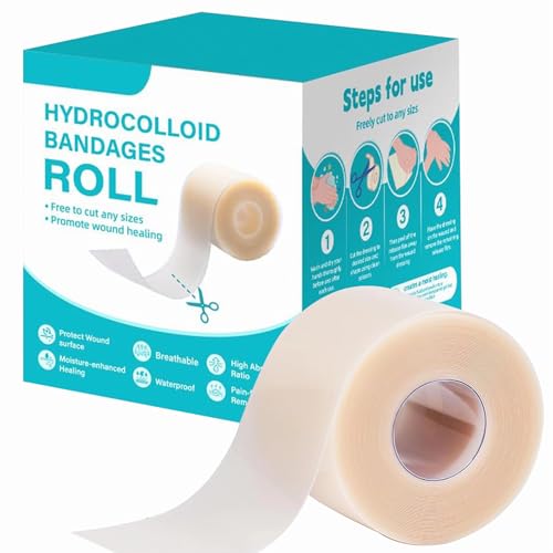 Nigwedete Hydrocolloid Roll for Wound Care & Acne Treatment (5cm x 2m) Cut-to-Size Hydrocolloid Bandages Ultra-Absorbent Flexible Waterproof & Skin-Friendly Self-Adhesive Patch for Sensitive Skin