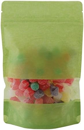 BAP 8 oz Lime Window Rice Paper Stand Up Pouch (50 pcs)- 5 Mil Thickness