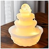 loyfreeyo クリスタルファウンテン 卓上噴水ミニ噴水 LEDライト付き インテリア おしゃれ 幸運の水晶玉 富と幸運をもたらしましょう 商売繁盛 開店祝い お正月飾り流れる水は富をもたらす ビジネスブーム 開会式 新年の装飾 (ホワイト A,18*22cm)