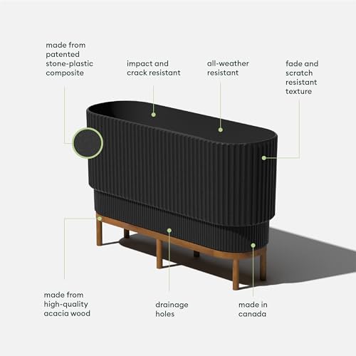 Image of Veradek Demi Series Raised Long Planter - Wide Planter with Stand