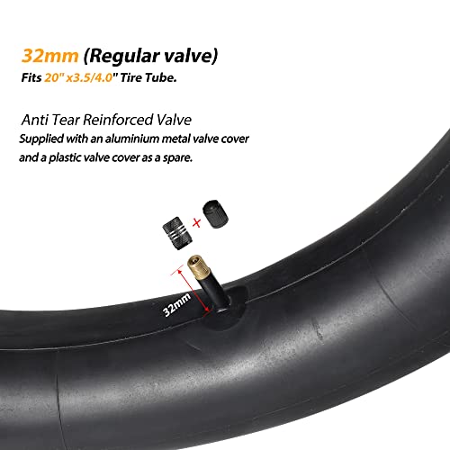 Image of 2-Pack 20 inch Fat Tire Tubes with Schrader Valve, 20x4.0 Fat Tire Bike Inner Tubes Compatible with 20 x 3.5-4.0 Inch Ebike /Mountain Bike Fat Tire Tubes
