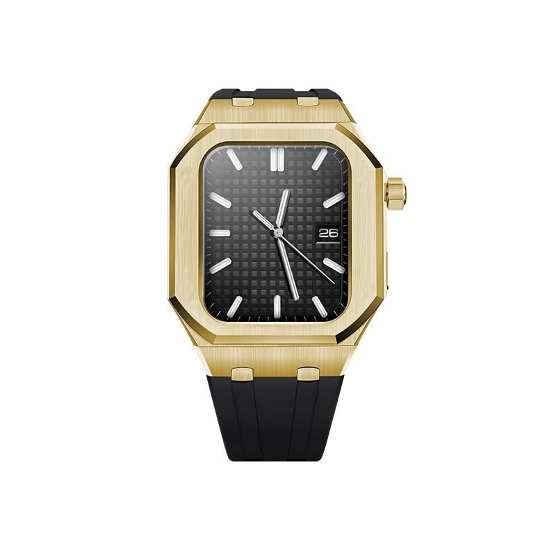 Boîtier en acier inoxydable antichoc avec bracelet Viton étanche Apple Watch 44 mm