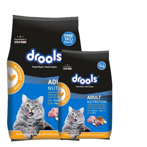 Image of Drools Adult Dry Cat Food (2.8kg+1kg) 3.8kg | Real Chicken | Taurine for Healthy Heart | Control Urinary Ph | Hair Ball Protection