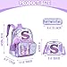 HTgroce Backpack for Girls Elementary Bookbag for School Backpack Set Girls Personalize Letter S Preschool Book Bag with Lunch Box Pencil Case