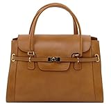  Superflybags Borsa Bauletto in Vera Pelle di Vitello Tamponato a Mano Lucido conciato al vegetale Modello VINTA