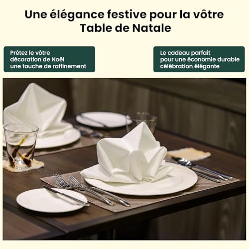 Serviettes de Table Tissu Coton Lavables Réutilisables Restauration