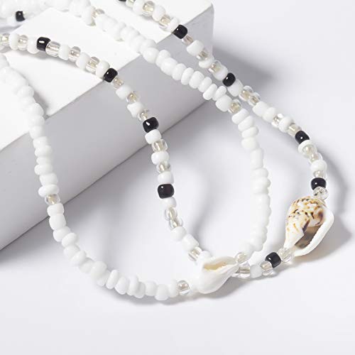 Foto von CYWQZZ Boho Choker Halskette Kurze Muschel Perle Halsketten Perlen Strand Schmuck für Frauen und Mädchen, Muschel