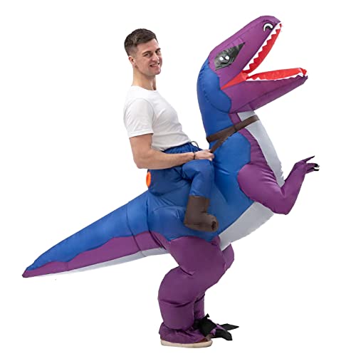 LUVSHINE Dino Kostüm Erwachsene, Aufblasbares Dinosaurier Kostüm für Geburtstag, Halloween