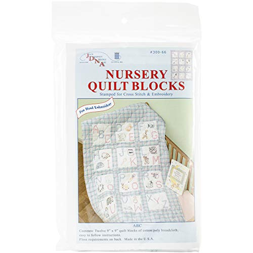 Jack Dempsey Stmpd Nursery Quilt Blocks 9 Inch X9 Inch -ABC