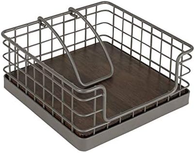 Spectrum Madison Weighted Napkin Holder (Industrial Gray) - Dispenser & Décor for Kitchen, Dining Room, Outdoor, & Bar Tabletop Storage