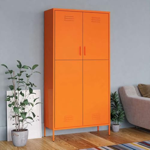 Lumanois Armario de Acero Naranja 90x50x180 cm,Mobiliario,Armarios y Almacenamiento,Armarios roperos,46.65kg-336246