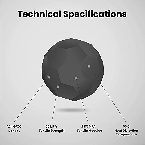 Image of NUMAKERS PLA+ 3D Printer Filament, 1.75mm, Dimensional Accuracy + /- 0.03 mm, 1 kg Spool (2.2 lbs), Compatible with Most FDM Printers (Black)