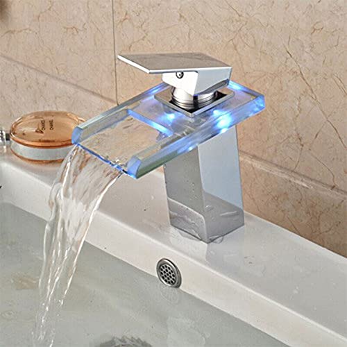 Robinet de lavabo cascade LED pour éviter les brûlures en salle de bain