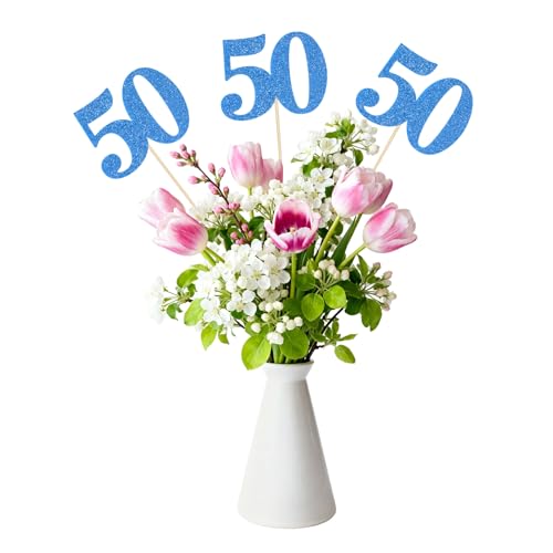 Decoración para tartas de cumpleaños de 50 años ideal para fotos de fiestas