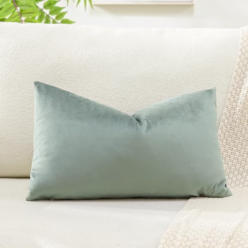 Artscope Luxury Velvet Cushion Covers Super Soft Decorative Rectangle Throw Pillow Covers Case Cushion Covers for Sofa Couch Bedroom Car Decor 40x60cm Light Gray - Image 2