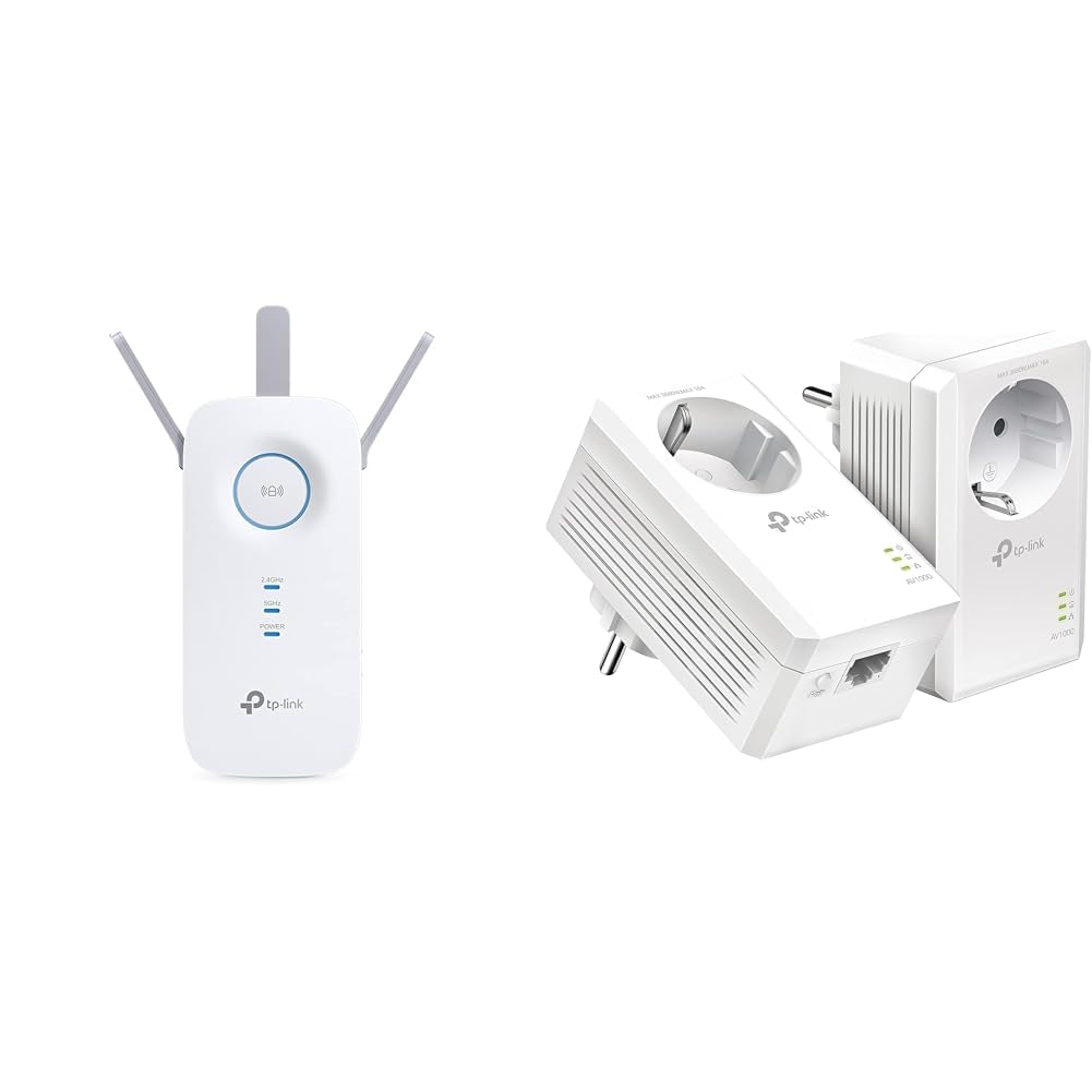 TP-Link RE550 WLAN Verstärker Repeater AC1900 & Powerline Adapter Set TL-PA7017P KIT