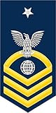 US Navy Senior Chief Gold E-8 Electrician's Mate EM Military Veteran Served Window Bumper Sticker...