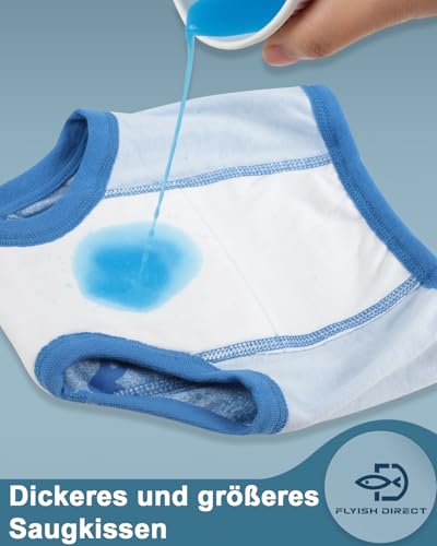 FLYISH DIRECT Töpfchen Trainingshose, Packung mit 10 Töpfchentraining Unterwäsche, 2-9 Jahre Töpfchen-Trainingshosen für Kinder Jungen und Mädchen, 100/3T