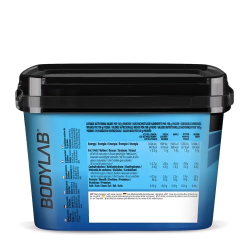 Bodylab24 Clear Whey Isolate, Eistee Pfirsich, 960 g | Erfrischend fruchtige Proteinlimo, über 80 % Eiweiß, hochwertiges Molkenprotein-Isolat, ideal rund ums Training