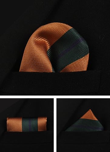 Image of Striped Plaid Polka Dot Mens Tie Formal Necktie Pocket Squares Ties Clips Cufflinks Classic for Men Set