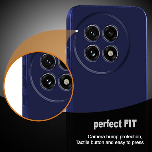 Image of amazon basics Mobile Cover for OnePlus 13R 5G | Full Camera Protection | Premium Liquid Silicon Case | Flexible Bumper Case for OnePlus 13R 5G (Dark Blue)