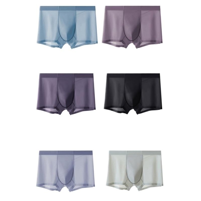 Breathable Seamless Boxer Briefs Mens Ice Silk Underwear