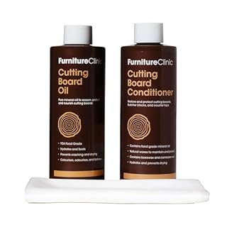 Kit per la cura dei taglieri - Utilizzare per pulire, mantenere, proteggere e ripristinare - Contiene: 250 ml di olio per, 250 ml di balsamo per, e panni senza lanugine