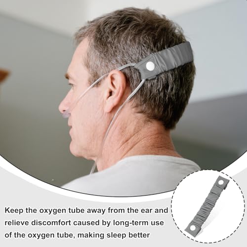 Image of Nasal Cannula Strap Ear Savers, Ear Protectors for Oxygen Tubing, Cannula Headband Strap, Secure Fit to Prevent Ear Soreness (Grey)