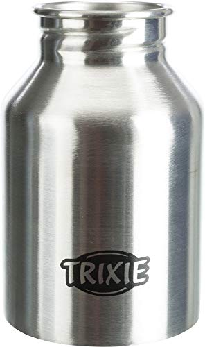 TRIXIE 24605 Flasche mit Trinknapf, Edelstahl/Kunststoff, 0,3 l, farblich sortiert