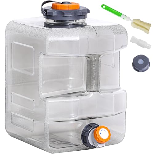 RedSwing 4 Gallon BPA Free Water Container, Portable Water Storage Tank with Spigot for Outdoor Camping Travel Hiking, PC Food Grade Thickened Bucket, Grey 15L