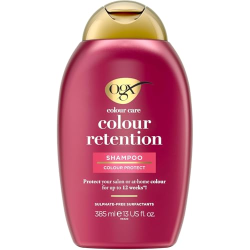 OGX Colour Care Colour Retention Shampoo | 385ml | Sulfate-Free | Extends Colour by Up to 7 Weeks | Anti Fade Formula, Strengthen Strands, Prevent Future Damage
