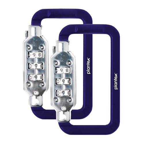 Image of Plantex 3-Digit Code Combination Lock /Number Lock /Portable Luggage Lock /Travel Lock for Briefcase /Laptop Bags - Pack of 2 (Blue)