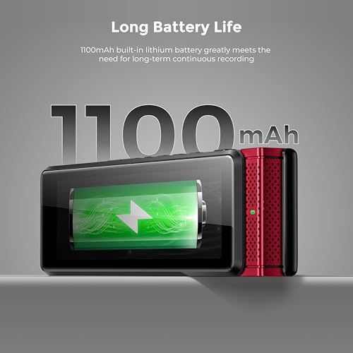 Image of Innioasis 136GB Voice Recorder Device with Playback, Full Touchscreen Audio Recording Device with AI Intelligent Transcription and Bluetooth, Voice Recorder Mic and Voice Activated Recorder (Red)