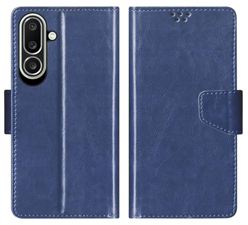 Image of SBMS Flip Cover for Samsung Galaxy M56 5G 6.7 Inch Back Cover Case with Magnatic Closure | Inbuilt Stand | Card & Money Pocket (Blue)
