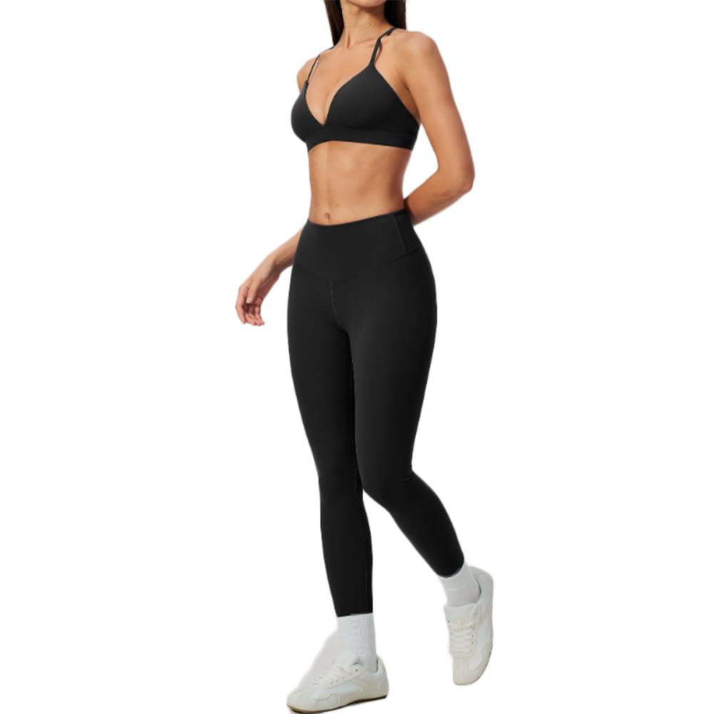 Reggiseno Sport Coppa Triangolare + Leggings Yoga Vita Alta