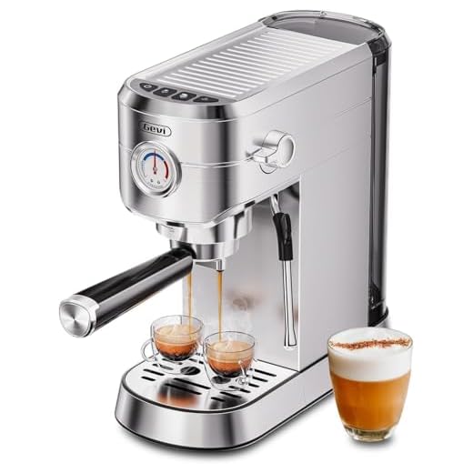 Gevi Commercial Espresso and Coffee Makers, Professional 20 Bar Espresso Maker with Milk Frother, Stainless Steel Expresso Coffee Machines for Home, Compact Cappuccino Machine, Great Gift