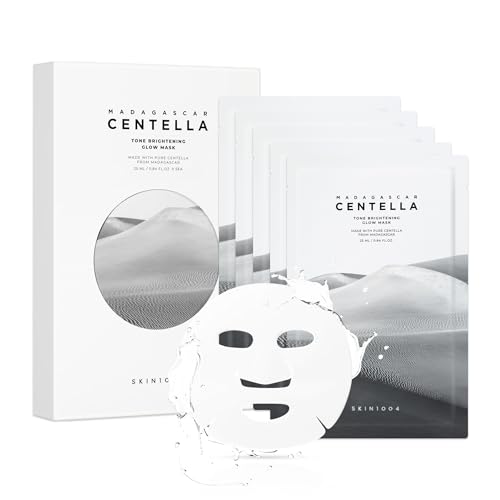 Best Face Mask for Glowing Skin Boots: Top Picks 13 SKIN1004 Tone Glow Mask, Face Mask Skincare for Uneven Skin Tone, Facial Sheet Mask for Radiant Skin Glow, Hydrating Face Mask with Madagascar Centella, Korean Skin Care, 0.84 fl oz / 25ml * 5ea