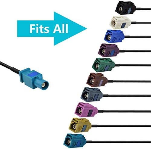 Bingfu Fakra to Din Cable Universal Vehicle Car Stereo FM Radio Antenna Adapter Cable Fakra Z Male to DIN Plug Connector Cable 15cm for Car Stereo Audio HD Radio Head Unit CD Media Player Receiver
