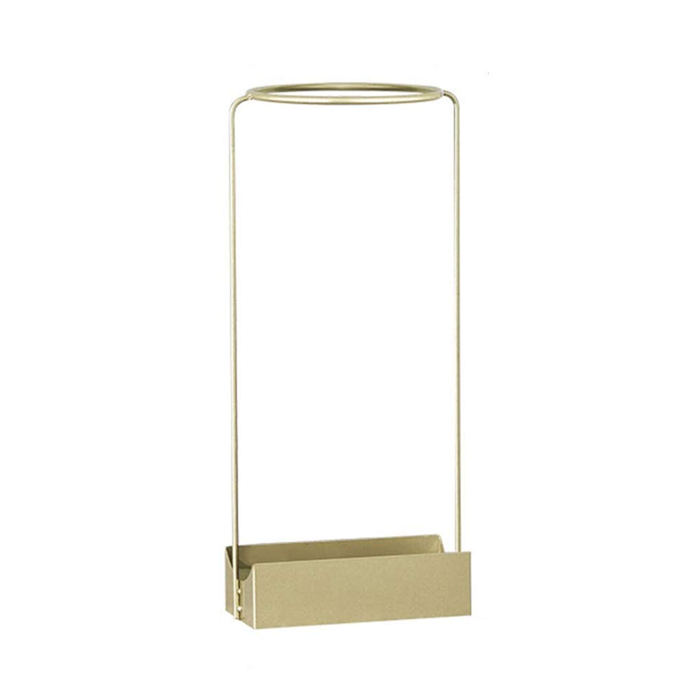 DFGHNBVC Nordic Golden Wrought Iron Umbrella Stand - Stylish Waterproof Umbrella Holder For Porch, Corridor Hotel Lobby - Space-Saving Design 23X10X51Cm