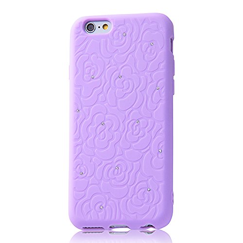 レイ アウト iPhone6 / iPhone6s ケース フラワー ジュエリー シリコンケースバイオレット RT-JP7C14/V