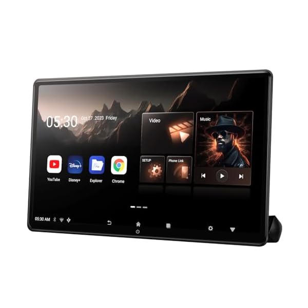 15.6 inch 4K Android 11 Portable Car TV Headrest Monitor Tablet for Cars Back seat, Support Phone Wireless mirroring Touch Screen,with WiFi/Bluetooth/HDMI/USB/AV in/FM/Airplay Video Player