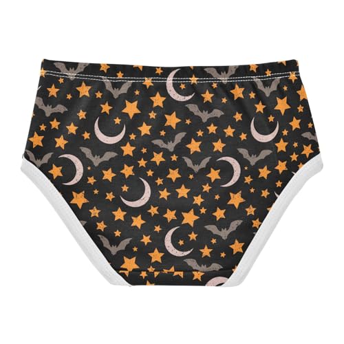 Little Girls' Soft Cotton Underwear Kids Breathable Comfort Bats Stars Moon Panties Briefs Toddler2