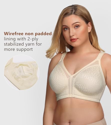 Image of DotVol Women's Full Figure Minimizer Bras Comfort Large Busts Wirefree Non Padded Plus Size Bra