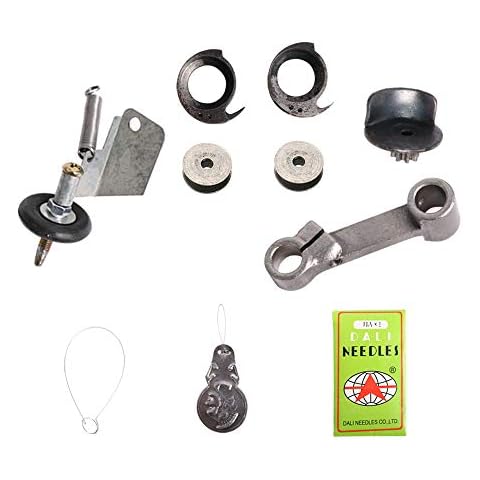 YUEWO Hand Heavy Duty Leather Sewing Machine Spare Parts(Bobbins/Bobbin Case/Chassis Gear/Hook Thread Tool/Take Thread Tool/Rewinding Set/Needle Bar Connecting Link/Rewinding Set/18 Gauge Needle) Cover