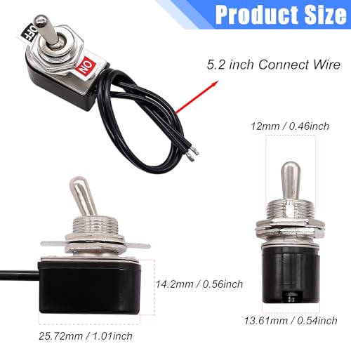 Taiss 2Pcs Interruptor De Alternância Spst 2 Posições Travando On/Off 6A Ac 125V /10A Dc 12V Interru