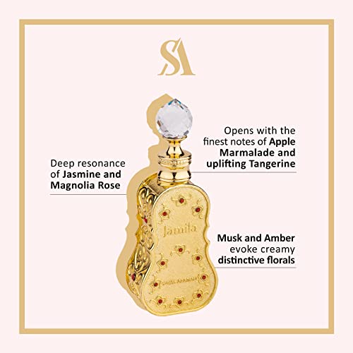 Swiss Arabian Jamila - Luxury Products From Dubai - Long Lasting And Addictive Personal Perfume Oil Fragrance - A Seductive, Signature Aroma - The Luxurious Scent Of Arabia - 0.5 Oz #TOP1