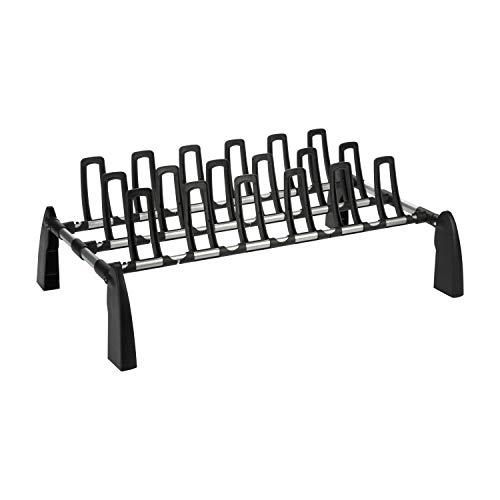 Organize It All 9 Pair Floor Shoe Rack | Storage and Organization | Great For Bedroom | Entryway | Closet | Compact Design | Black by Organize It All - Used condition - US$24.91