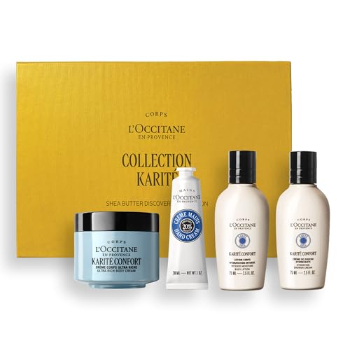 L'OCCITANE Shea Butter (Karité) Discovery Collection, Hydrating Body & Hand Care Set, Premium and Clean Beauty Bath and Body Gift for All