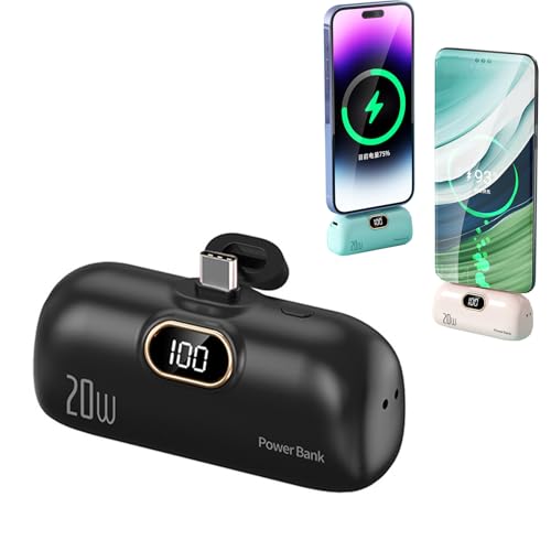 10000mAh Mini Portable Charger Power Bank for Phone, Portable Charger Power Bank for iphone (Black,for Type-C)